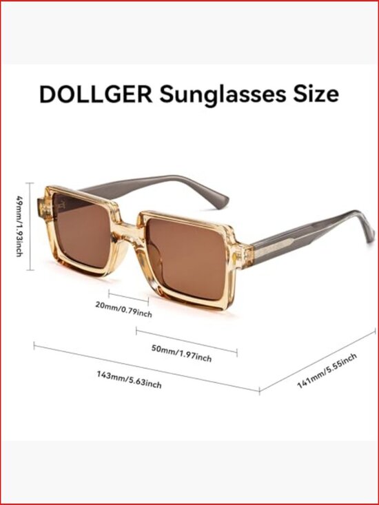 Retro Square Polarized Sunglasses Thick Frame Rectangle main image 6